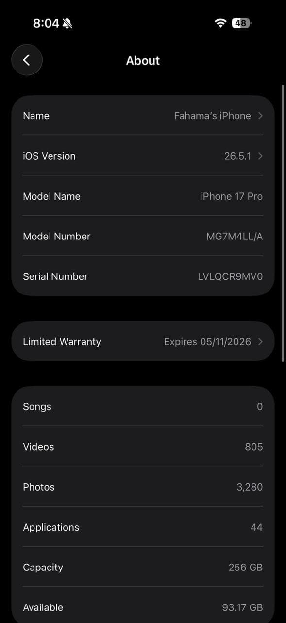 Apple iPhone 17 Pro JV